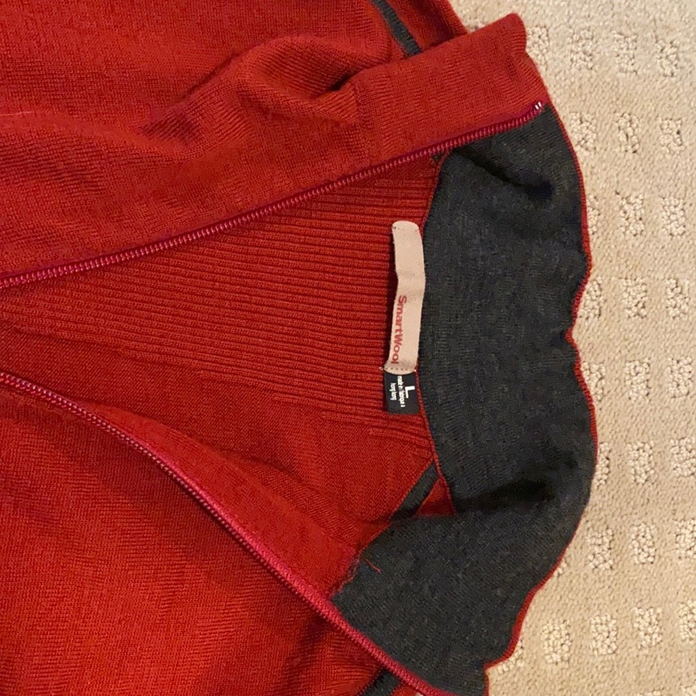 Smartwool pullover zip up red sweater